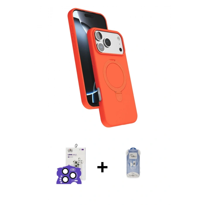 MARSİLYAN™- iPhone 17 Pro Max Kılıf İz Işık Koleksiyonu - Siyah Joko Magic 5D Cam + Bilvis Titan Kamera Lens - LT