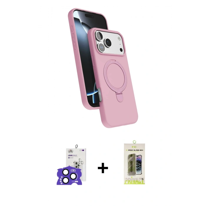 MARSİLYAN™- iPhone 17 Pro Max Kılıf İz Işık Koleksiyonu - Siyah Joko Magic 5D Hayalet Cam + Bilvis Titan Kamera Lens - LT