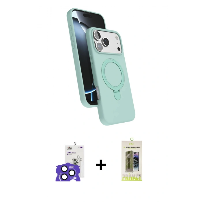 MARSİLYAN™- iPhone 17 Pro Max Kılıf İz Işık Koleksiyonu - Siyah Joko Magic 5D Hayalet Cam + Bilvis Titan Kamera Lens - LT