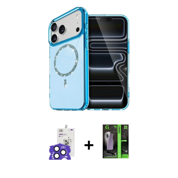 MARSİLYAN™- iPhone 17 Pro Max Kılıf Kıvılcım Form Prime - Siyah 360 Mat Full Body Arka Koruyucu + Bilvis Titan Kamera Lens - LT