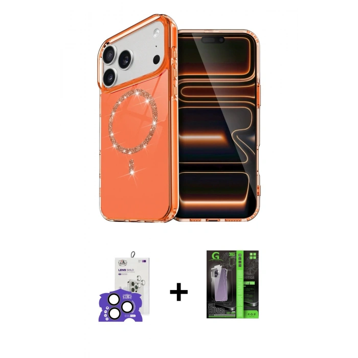 MARSİLYAN™- iPhone 17 Pro Max Kılıf Kıvılcım Form Prime - Siyah 360 Mat Full Body Arka Koruyucu + Bilvis Titan Kamera Lens - NLGY