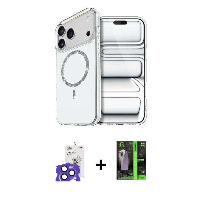 MARSİLYAN™- iPhone 17 Pro Max Kılıf Kıvılcım Form Prime - Siyah 360 Mat Full Body Arka Koruyucu + Bilvis Titan Kamera Lens - LT