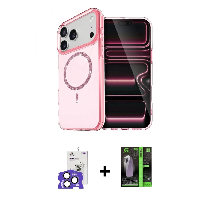 MARSİLYAN™- iPhone 17 Pro Max Kılıf Kıvılcım Form Prime - Siyah 360 Mat Full Body Arka Koruyucu + Bilvis Titan Kamera Lens - NLGY