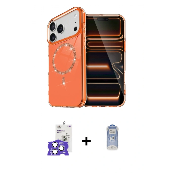 MARSİLYAN™- iPhone 17 Pro Max Kılıf Kıvılcım Form Prime - Siyah Joko Magic 5D Cam + Bilvis Titan Kamera Lens - GS