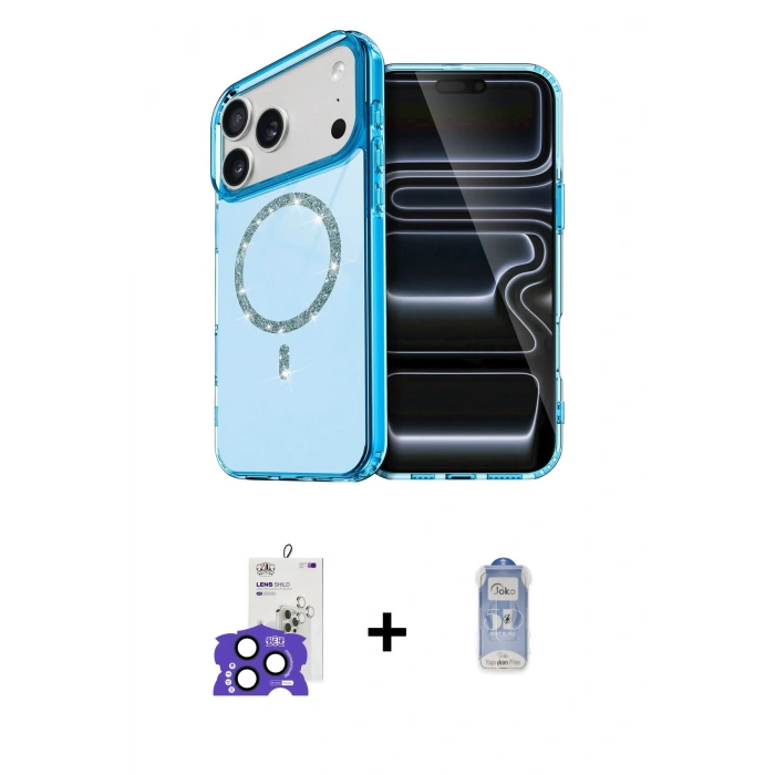 MARSİLYAN™- iPhone 17 Pro Max Kılıf Kıvılcım Form Prime - Siyah Joko Magic 5D Cam + Bilvis Titan Kamera Lens - LT
