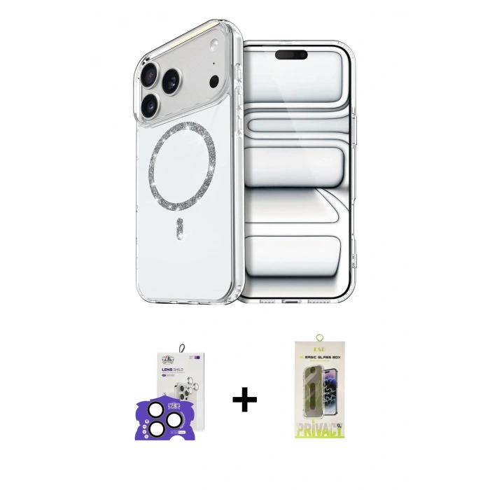 MARSİLYAN™- iPhone 17 Pro Max Kılıf Kıvılcım Form Prime - Siyah Joko Magic 5D Hayalet Cam + Bilvis Titan Kamera Lens - NLGY