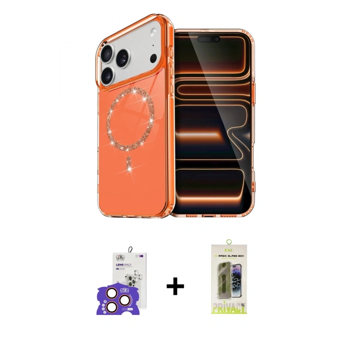 MARSİLYAN™- iPhone 17 Pro Max Kılıf Kıvılcım Form Prime - Siyah Joko Magic 5D Hayalet Cam + Bilvis Titan Kamera Lens - TU