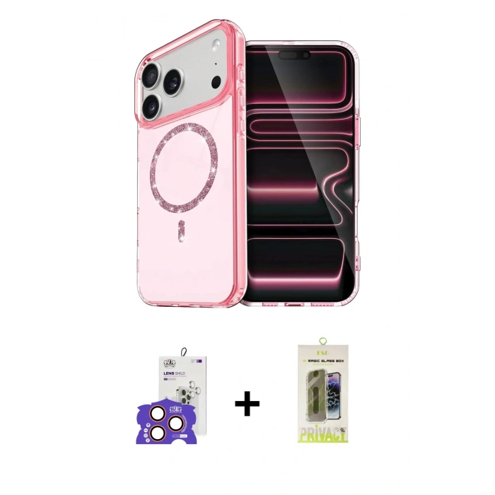 MARSİLYAN™- iPhone 17 Pro Max Kılıf Kıvılcım Form Prime - Siyah Joko Magic 5D Hayalet Cam + Bilvis Titan Kamera Lens - TU
