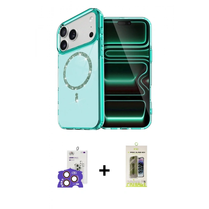 MARSİLYAN™- iPhone 17 Pro Max Kılıf Kıvılcım Form Prime - Siyah Joko Magic 5D Hayalet Cam + Bilvis Titan Kamera Lens - TU