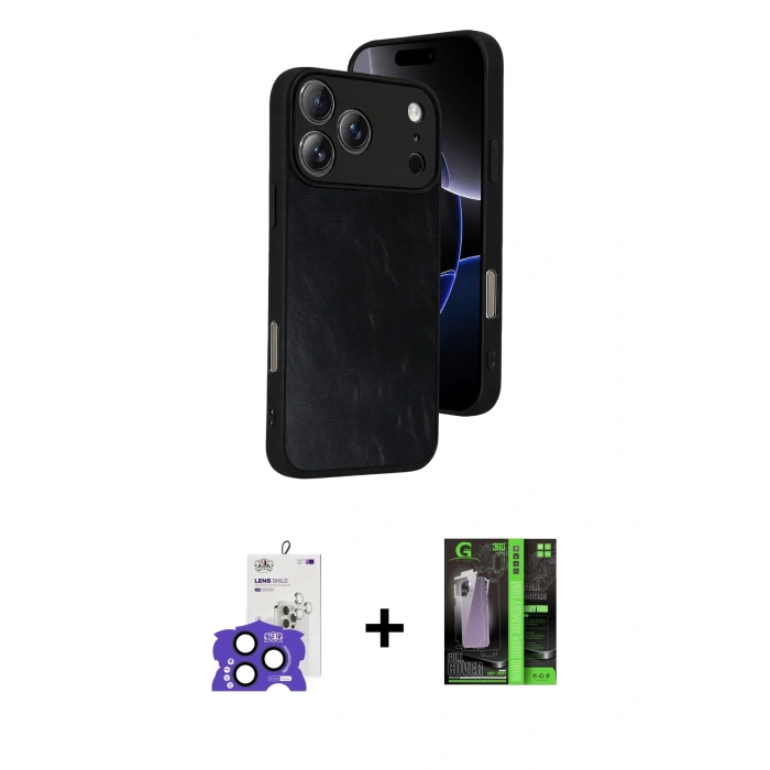 MARSİLYAN™- iPhone 17 Pro Max Kılıf Kıvılcım Işık Serisi - Şeffaf 360 Full Body Arka Koruyucu + Bilvis Titan Kamera Lens - LT