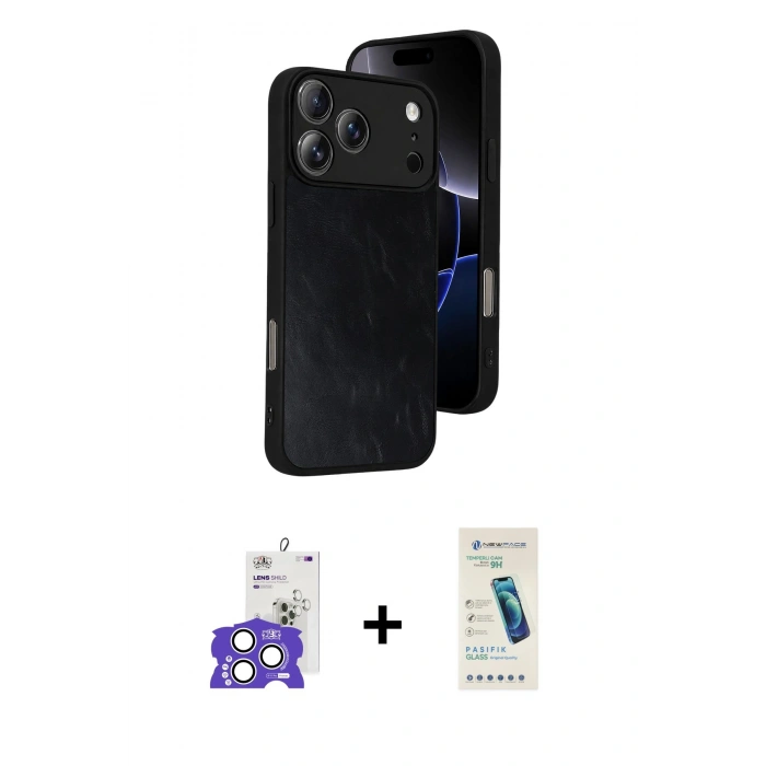 MARSİLYAN™- iPhone 17 Pro Max Kılıf Kıvılcım Işık Serisi - Şeffaf Pasifik Cam Ekran Koruyucu + Bilvis Titan Kamera Lens - GS