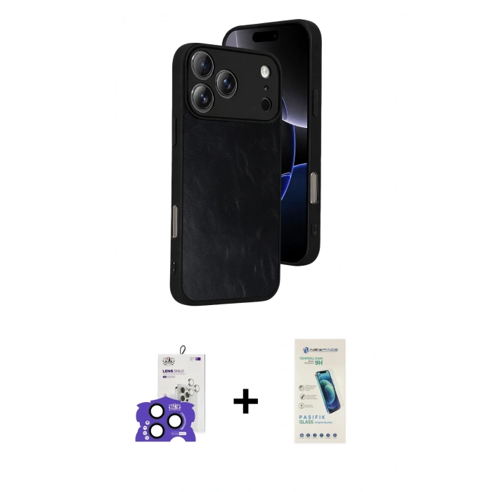 MARSİLYAN™- iPhone 17 Pro Max Kılıf Kıvılcım Işık Serisi - Şeffaf Pasifik Cam Ekran Koruyucu + Bilvis Titan Kamera Lens - LT