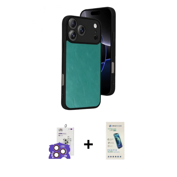 MARSİLYAN™- iPhone 17 Pro Max Kılıf Kıvılcım Işık Serisi - Şeffaf Pasifik Cam Ekran Koruyucu + Bilvis Titan Kamera Lens - TU
