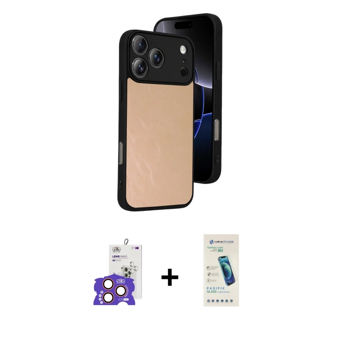 MARSİLYAN™- iPhone 17 Pro Max Kılıf Kıvılcım Işık Serisi - Şeffaf Pasifik Cam Ekran Koruyucu + Bilvis Titan Kamera Lens - TU