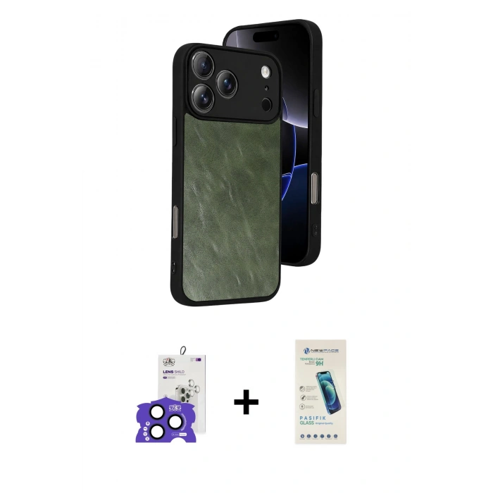 MARSİLYAN™- iPhone 17 Pro Max Kılıf Kıvılcım Işık Serisi - Şeffaf Pasifik Cam Ekran Koruyucu + Bilvis Titan Kamera Lens - LT