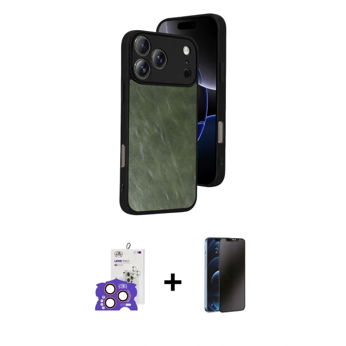 MARSİLYAN™- iPhone 17 Pro Max Kılıf Kıvılcım Işık Serisi - Siyah 3D Antistatik Hayalet Cam Ekran Koruyucu + Bilvis Titan Kamera Lens - TU
