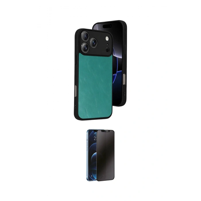 MARSİLYAN™- iPhone 17 Pro Max Kılıf Kıvılcım Işık Serisi - Siyah 3D Antistatik Hayalet Cam Ekran Koruyucu
