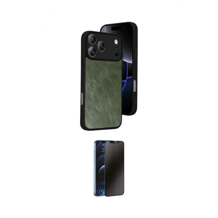 MARSİLYAN™- iPhone 17 Pro Max Kılıf Kıvılcım Işık Serisi - Siyah 3D Antistatik Hayalet Cam Ekran Koruyucu
