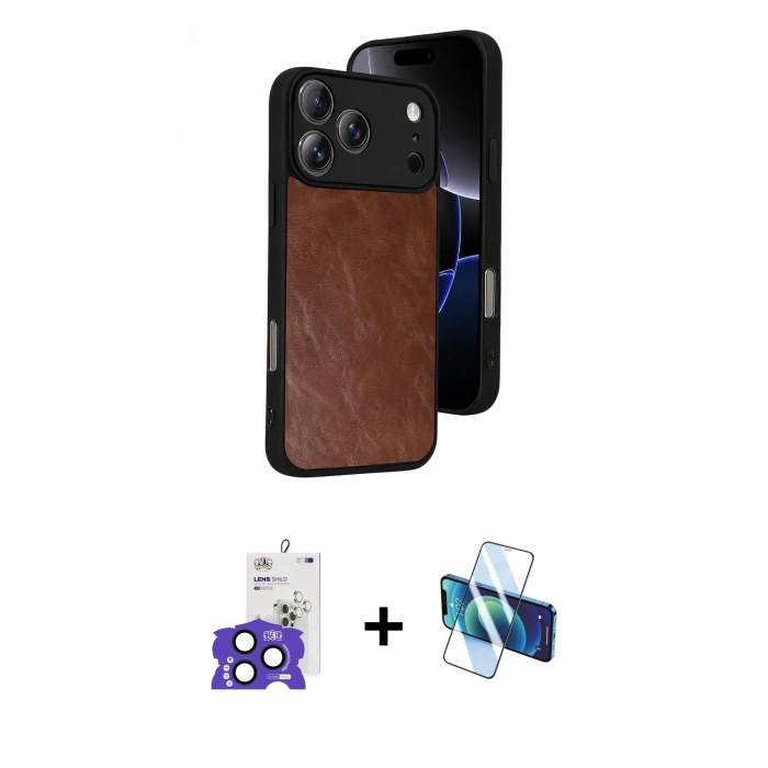 MARSİLYAN™- iPhone 17 Pro Max Kılıf Kıvılcım Işık Serisi - Siyah 3D Antistatik Seramik Nano Ekran Koruyucu + Bilvis Titan Kamera Lens - LT