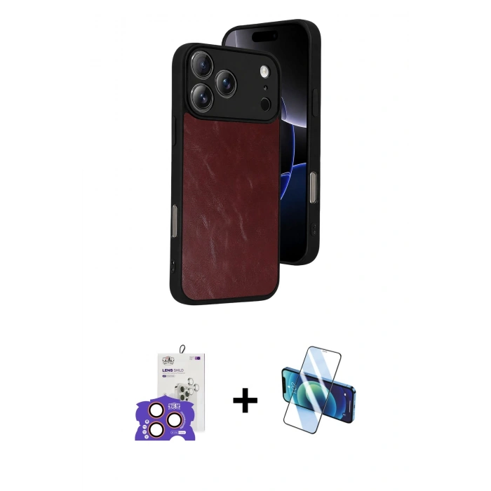 MARSİLYAN™- iPhone 17 Pro Max Kılıf Kıvılcım Işık Serisi - Siyah 3D Antistatik Seramik Nano Ekran Koruyucu + Bilvis Titan Kamera Lens - TU