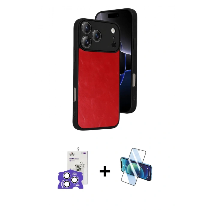 MARSİLYAN™- iPhone 17 Pro Max Kılıf Kıvılcım Işık Serisi - Siyah 3D Antistatik Seramik Nano Ekran Koruyucu + Bilvis Titan Kamera Lens - GS
