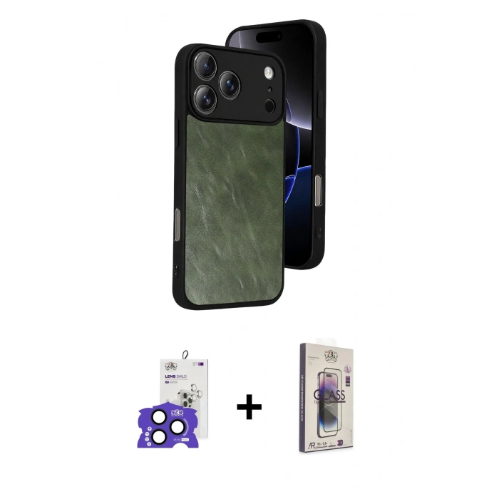 MARSİLYAN™- iPhone 17 Pro Max Kılıf Kıvılcım Işık Serisi - Siyah Bilvis 3D Cam Ekran Koruyucu + Bilvis Titan Kamera Lens - LT
