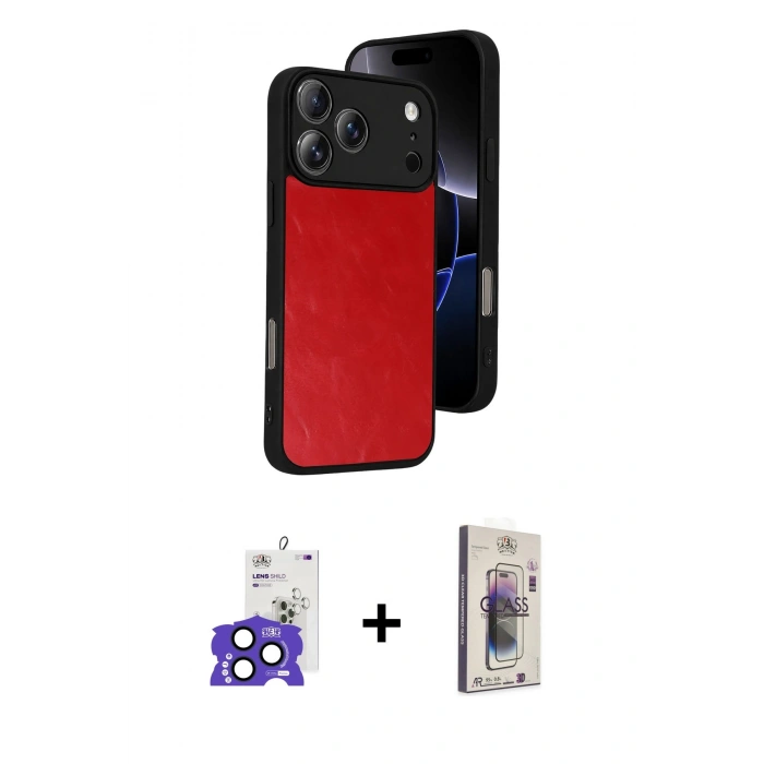 MARSİLYAN™- iPhone 17 Pro Max Kılıf Kıvılcım Işık Serisi - Siyah Bilvis 3D Cam Ekran Koruyucu + Bilvis Titan Kamera Lens - LT