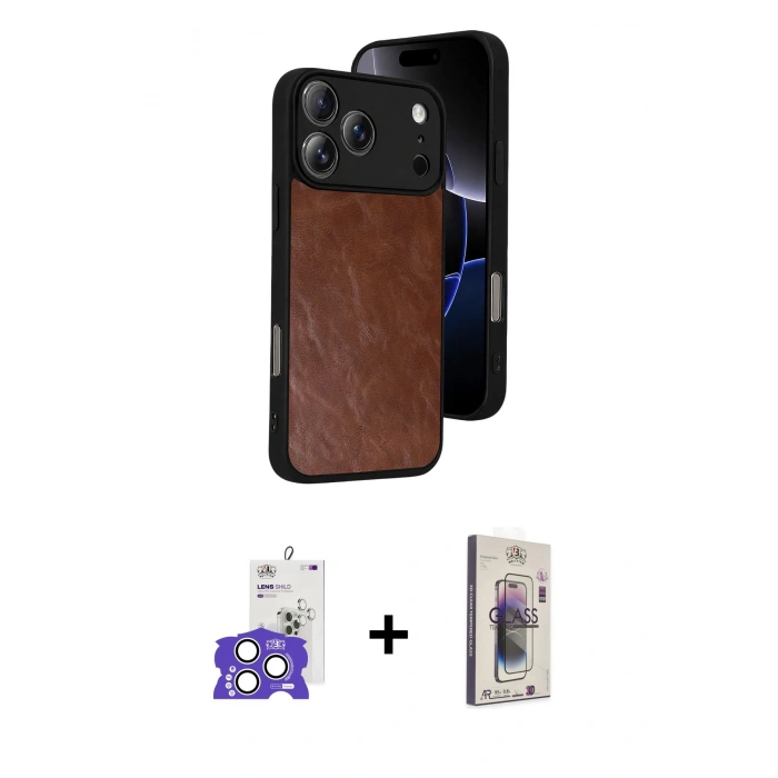 MARSİLYAN™- iPhone 17 Pro Max Kılıf Kıvılcım Işık Serisi - Siyah Bilvis 3D Cam Ekran Koruyucu + Bilvis Titan Kamera Lens - GS
