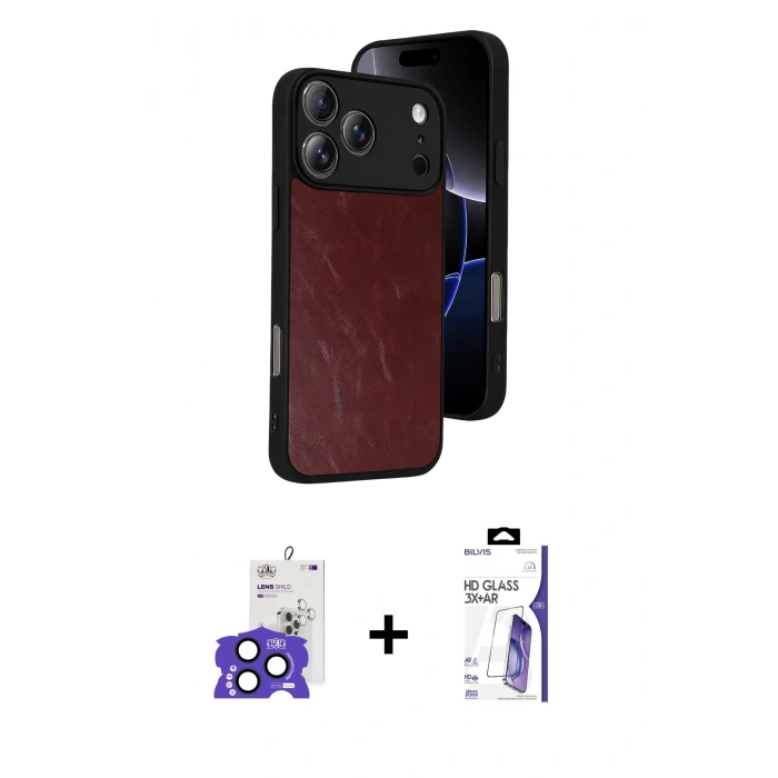 MARSİLYAN™- iPhone 17 Pro Max Kılıf Kıvılcım Işık Serisi - Siyah Bilvis 3X AR HD Cam Ekran Koruyucu + Bilvis Titan Kamera Lens - LT
