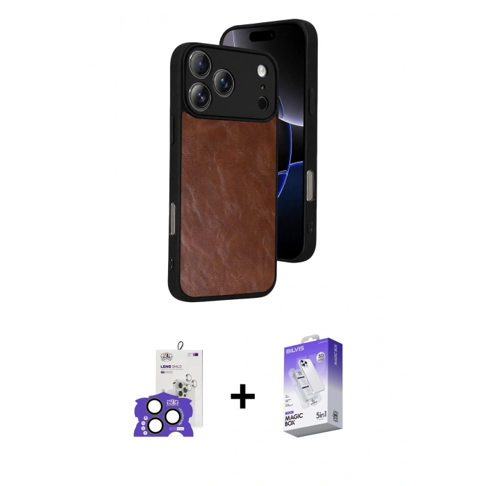 MARSİLYAN™- iPhone 17 Pro Max Kılıf Kıvılcım Işık Serisi - Siyah Bilvis 5in1 3D Magic Cam Ekran Koruyucu + Bilvis Titan Kamera Lens - NLGY