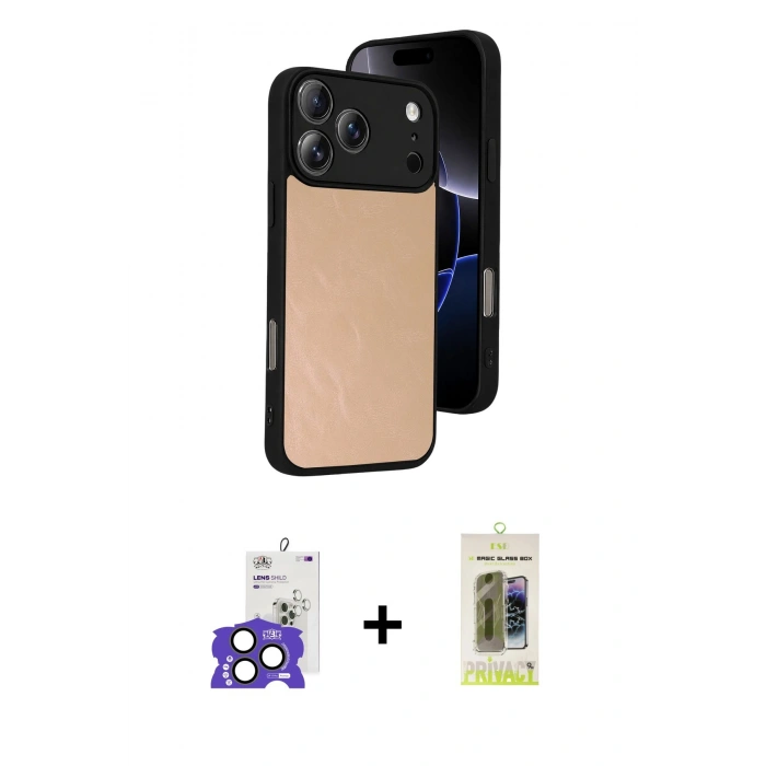 MARSİLYAN™- iPhone 17 Pro Max Kılıf Kıvılcım Işık Serisi - Siyah Joko Magic 5D Hayalet Cam + Bilvis Titan Kamera Lens - NLGY