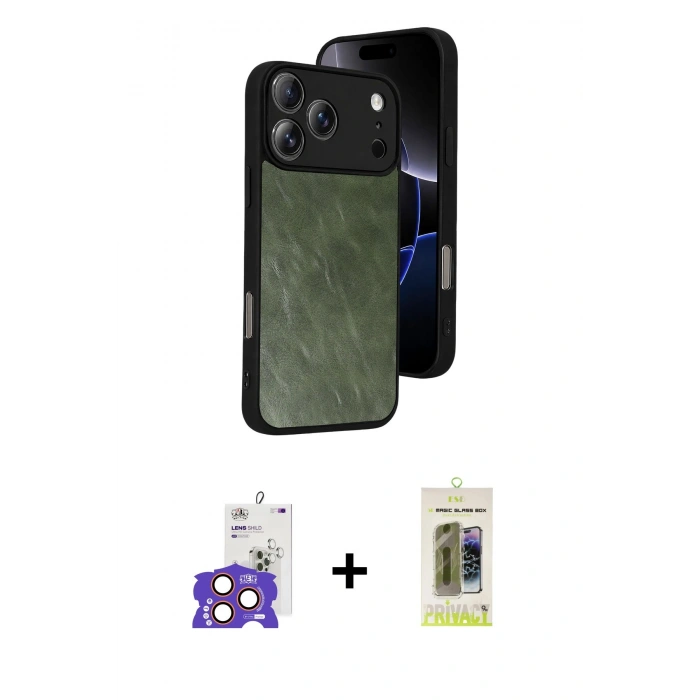 MARSİLYAN™- iPhone 17 Pro Max Kılıf Kıvılcım Işık Serisi - Siyah Joko Magic 5D Hayalet Cam + Bilvis Titan Kamera Lens - TU