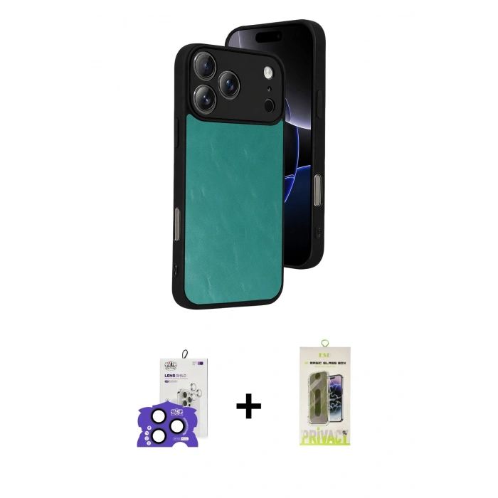 MARSİLYAN™- iPhone 17 Pro Max Kılıf Kıvılcım Işık Serisi - Siyah Joko Magic 5D Hayalet Cam + Bilvis Titan Kamera Lens - LT