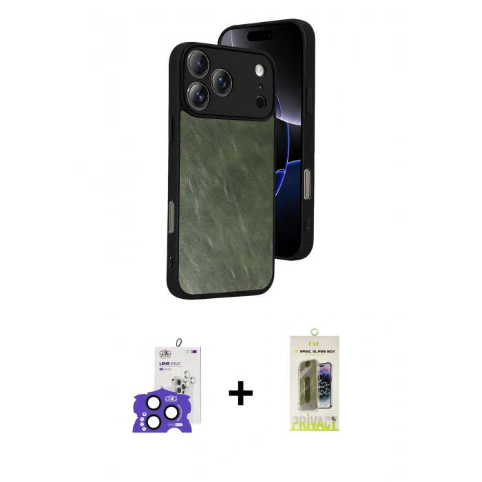 MARSİLYAN™- iPhone 17 Pro Max Kılıf Kıvılcım Işık Serisi - Siyah Joko Magic 5D Hayalet Cam + Bilvis Titan Kamera Lens - LT