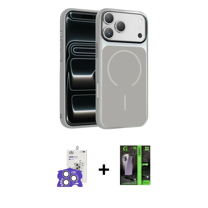 MARSİLYAN™- iPhone 17 Pro Max Kılıf Kıvılcım Klasik - Siyah 360 Mat Full Body Arka Koruyucu + Bilvis Titan Kamera Lens - GS
