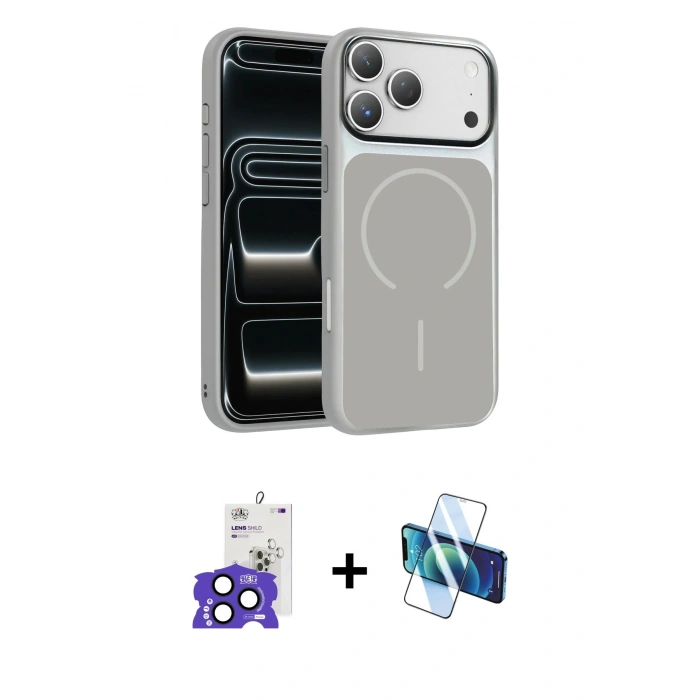 MARSİLYAN™- iPhone 17 Pro Max Kılıf Kıvılcım Klasik - Siyah 3D Antistatik Seramik Nano Ekran Koruyucu + Bilvis Titan Kamera Lens - LT