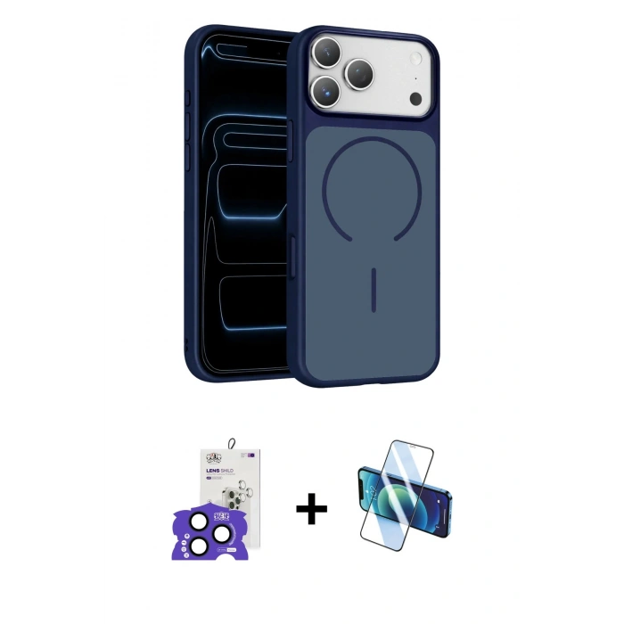 MARSİLYAN™- iPhone 17 Pro Max Kılıf Kıvılcım Klasik - Siyah 3D Antistatik Seramik Nano Ekran Koruyucu + Bilvis Titan Kamera Lens - LT