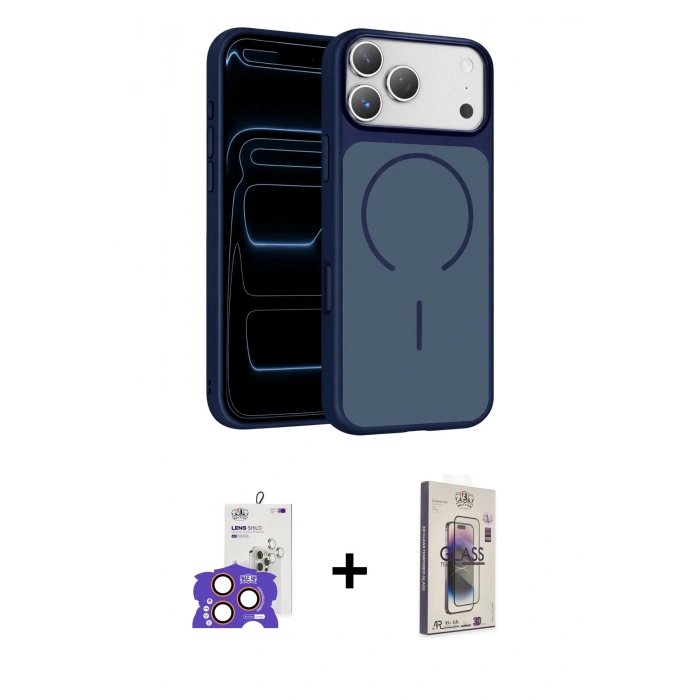MARSİLYAN™- iPhone 17 Pro Max Kılıf Kıvılcım Klasik - Siyah Bilvis 3D Cam Ekran Koruyucu + Bilvis Titan Kamera Lens - TU