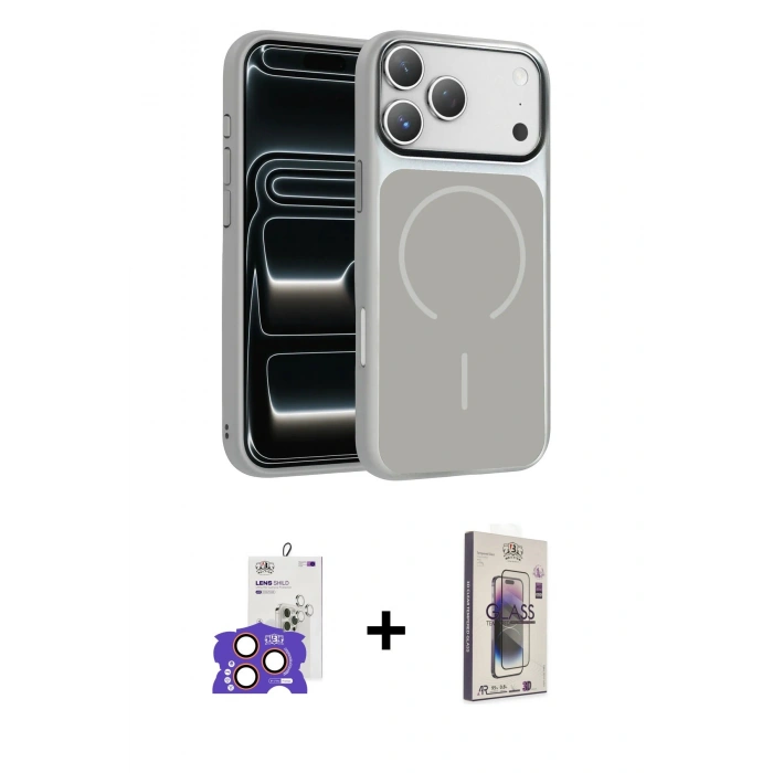 MARSİLYAN™- iPhone 17 Pro Max Kılıf Kıvılcım Klasik - Siyah Bilvis 3D Cam Ekran Koruyucu + Bilvis Titan Kamera Lens - TU