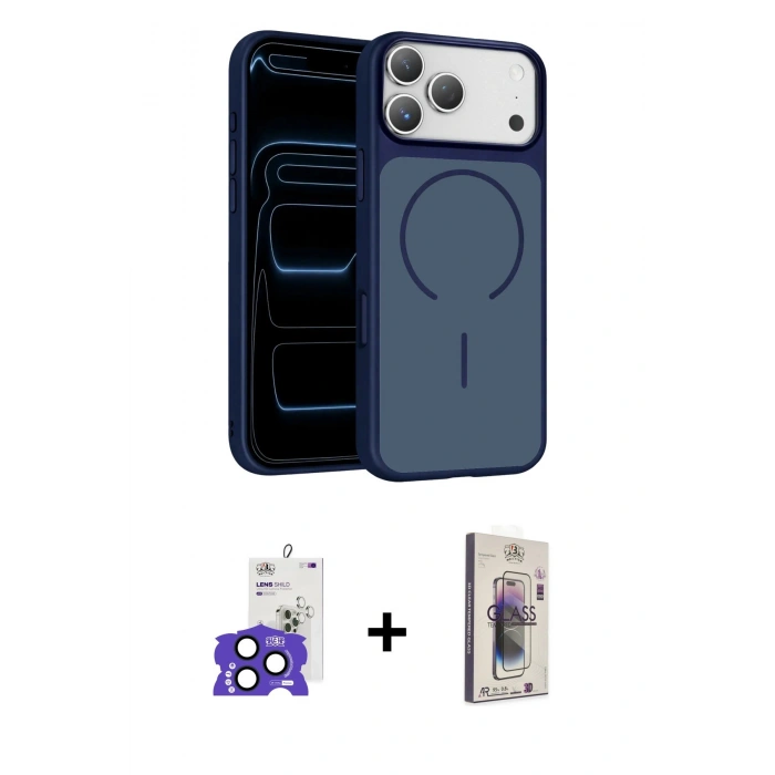 MARSİLYAN™- iPhone 17 Pro Max Kılıf Kıvılcım Klasik - Siyah Bilvis 3D Cam Ekran Koruyucu + Bilvis Titan Kamera Lens - LT