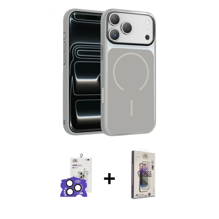 MARSİLYAN™- iPhone 17 Pro Max Kılıf Kıvılcım Klasik - Siyah Bilvis 3D Cam Ekran Koruyucu + Bilvis Titan Kamera Lens - NLGY