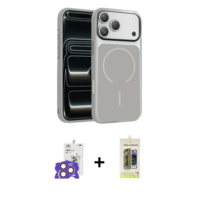 MARSİLYAN™- iPhone 17 Pro Max Kılıf Kıvılcım Klasik - Siyah Joko Magic 5D Hayalet Cam + Bilvis Titan Kamera Lens - TU