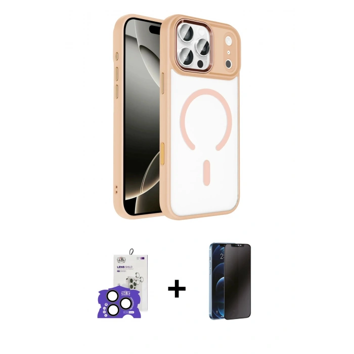 MARSİLYAN™- iPhone 17 Pro Max Kılıf Kıvılcım Prime - Siyah 3D Antistatik Hayalet Cam Ekran Koruyucu + Bilvis Titan Kamera Lens - NLGY