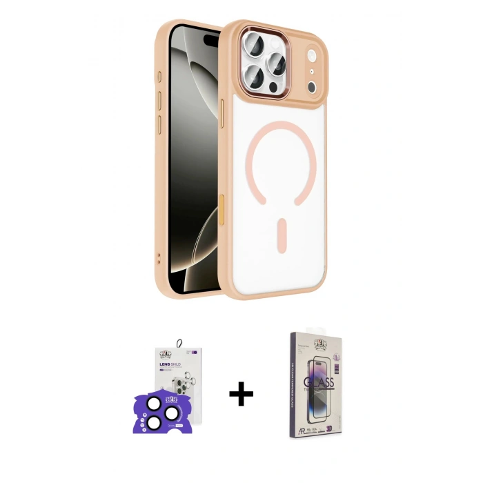 MARSİLYAN™- iPhone 17 Pro Max Kılıf Kıvılcım Prime - Siyah Bilvis 3D Cam Ekran Koruyucu + Bilvis Titan Kamera Lens - LT