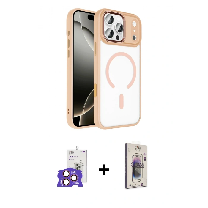 MARSİLYAN™- iPhone 17 Pro Max Kılıf Kıvılcım Prime - Siyah Bilvis 3D Cam Ekran Koruyucu + Bilvis Titan Kamera Lens - TU