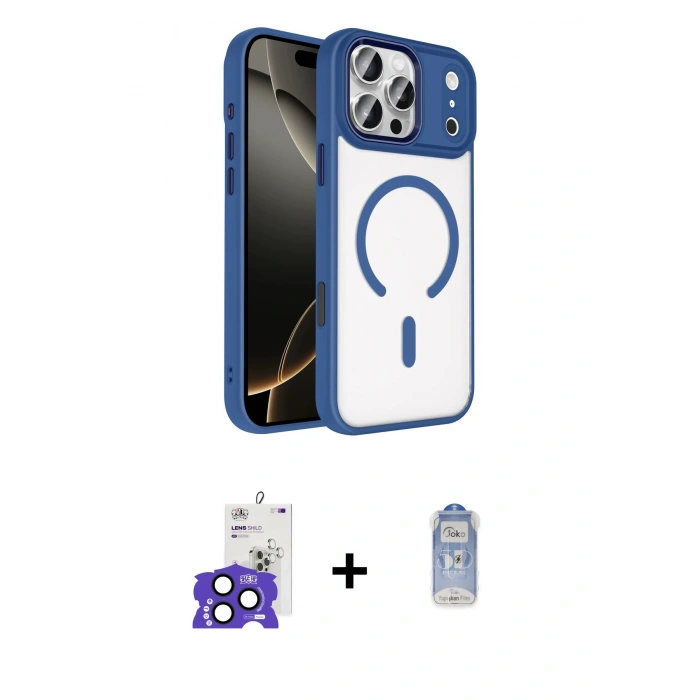 MARSİLYAN™- iPhone 17 Pro Max Kılıf Kıvılcım Prime - Siyah Joko Magic 5D Cam + Bilvis Titan Kamera Lens - LT