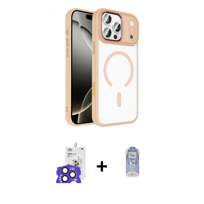 MARSİLYAN™- iPhone 17 Pro Max Kılıf Kıvılcım Prime - Siyah Joko Magic 5D Cam + Bilvis Titan Kamera Lens - LT