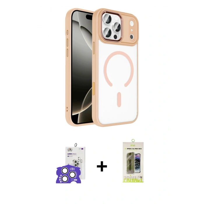 MARSİLYAN™- iPhone 17 Pro Max Kılıf Kıvılcım Prime - Siyah Joko Magic 5D Hayalet Cam + Bilvis Titan Kamera Lens - GS