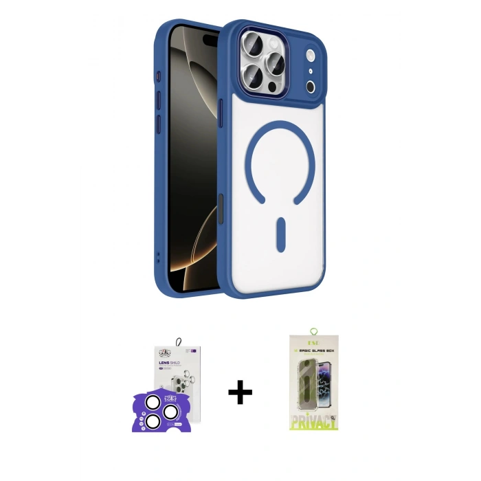 MARSİLYAN™- iPhone 17 Pro Max Kılıf Kıvılcım Prime - Siyah Joko Magic 5D Hayalet Cam + Bilvis Titan Kamera Lens - GS