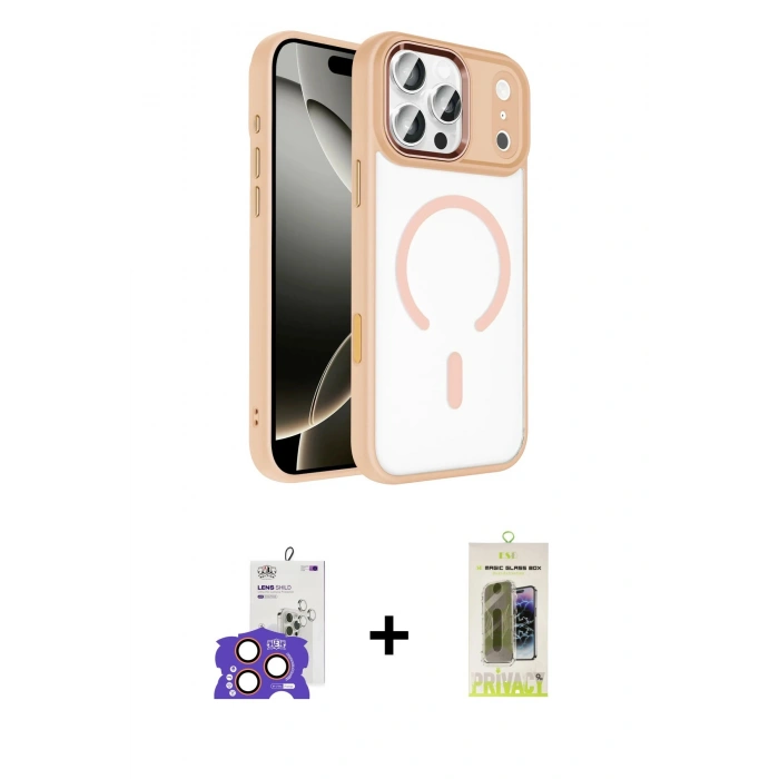 MARSİLYAN™- iPhone 17 Pro Max Kılıf Kıvılcım Prime - Siyah Joko Magic 5D Hayalet Cam + Bilvis Titan Kamera Lens - TU